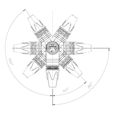 Neutrik NC3MRX - схема положень кабельного вводу