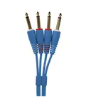 Комплект аудіокабелів UDG U97002LB Jack 6,35 мм — Jack 6,35 мм, 1,5 м, синій — Роз’єми крупним планом