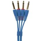 Комплект аудіокабелів UDG U97004LB Jack 6,35 мм — Jack 6,35 мм, 3 м, синій — Роз’єми крупним планом