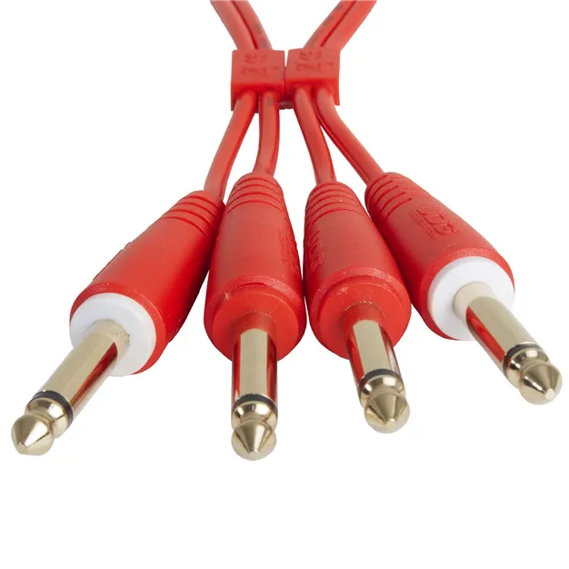 Комплект аудіокабелів UDG U97002RD Jack 6,35 мм — Jack 6,35 мм, 1,5 м, червоний — Кольорове маркування контактів