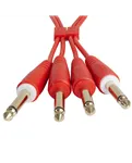 Комплект аудіокабелів UDG U97002RD Jack 6,35 мм — Jack 6,35 мм, 1,5 м, червоний — Кольорове маркування контактів