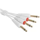 Комплект аудіокабелів UDG U97002WH Jack 6,35 мм — Jack 6,35 мм, 1,5 м, білий — Роз’єми крупним планом