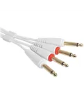 Комплект аудіокабелів UDG U97004WH Jack 6,35 мм — Jack 6,35 мм, 3 м, білий — Роз’єми крупним планом