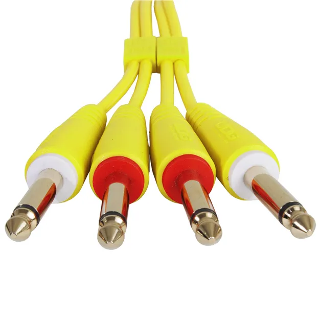 Комплект аудіокабелів UDG U97004YL Jack 6,35 мм — Jack 6,35 мм, 3 м, жовтий — Кольорове маркування контактів