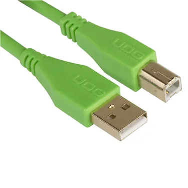 USB-кабель UDG U95001GR USB-A — USB-B, 1 м, зелений — Роз’єми крупним планом