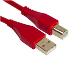 USB-кабель UDG U95001RD USB-A — USB-B, 1 м, червоний — Роз’єми крупним планом