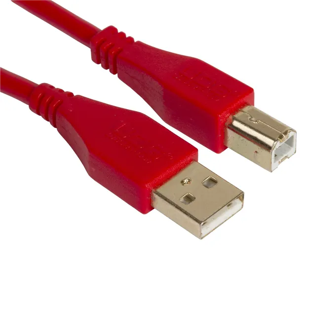 USB-кабель UDG U95001RD USB-A — USB-B, 1 м, червоний — Роз’єми крупним планом