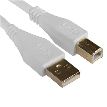 USB-кабель UDG U95001WH USB-A — USB-B, 1 м, білий — Роз’єми крупним планом