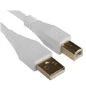 USB-кабель UDG U95001WH USB-A — USB-B, 1 м, білий — Роз’єми крупним планом