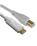 USB-кабель UDG U96001WH USB-C — USB-B, 1,5 м, білий — Роз’єми крупним планом