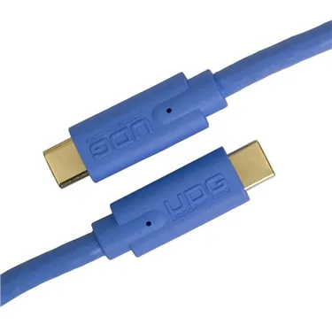 USB-кабель UDG U99001LB USB-C — USB-C, 1,5 м, синій — Роз’єми крупним планом