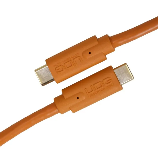 USB-кабель UDG U99001OR USB-C — USB-C, 1,5 м, помаранчевий — Роз’єми крупним планом