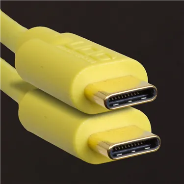 USB-кабель UDG U99001YL USB-C — USB-C, 1,5 м, жовтий — Роз’єми крупним планом