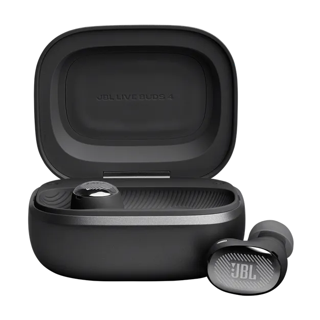 JBL Live Buds 4 Black — Відкритий зарядний футляр