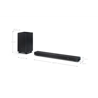 Sharp HT-SBW53121 Black — Розміри