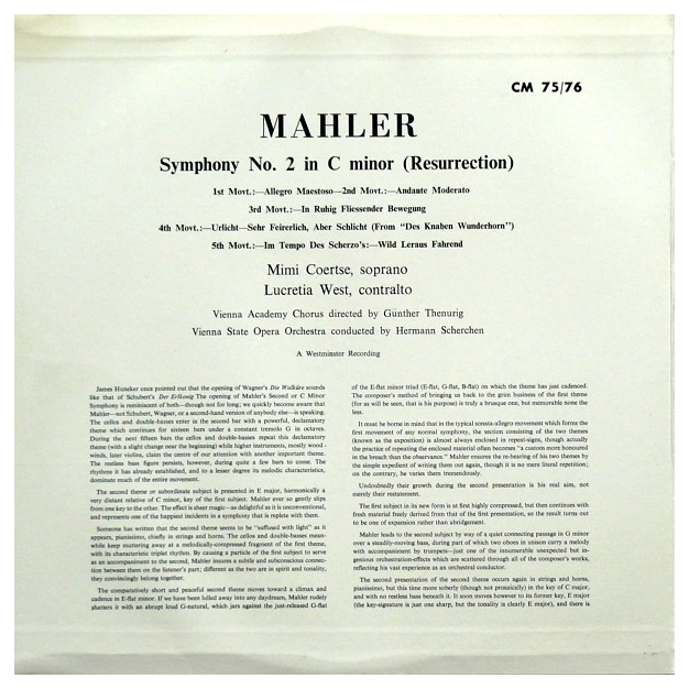 LP Gustav Mahler - Symphony No 2 "The Resurrection"