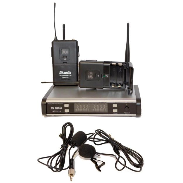 Радіосистема DV audio BGX-224 Dual з петличними мікрофонами