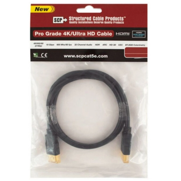 Кабель SCP 944E-6 HDMI to HDMI 1.8 м UltraHD 4K Black PVC Кабель SCP 944E-6 HDMI to HDMI 1.8 м UltraHD 4K Black PVC