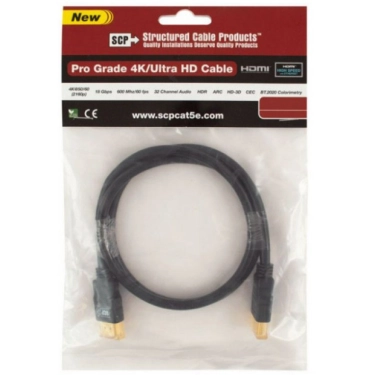 Кабель SCP 944E-6 HDMI to HDMI 1.8 м UltraHD 4K Black PVC