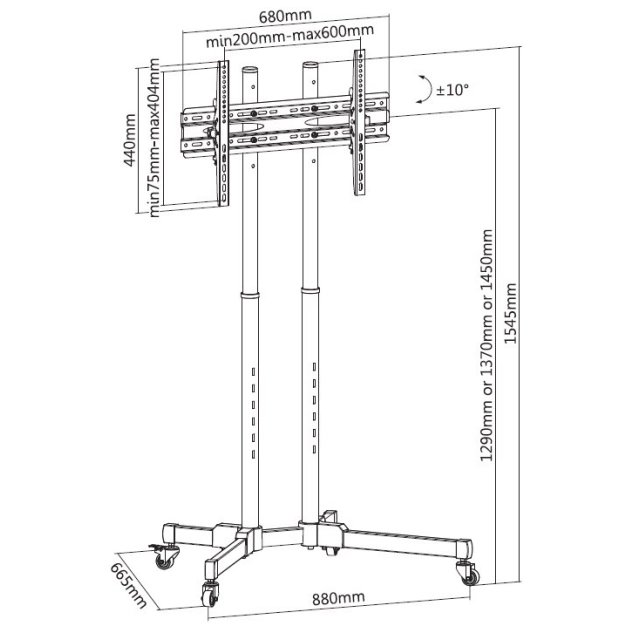 Підлогова стійка під ТВ iTechmount T1028TE