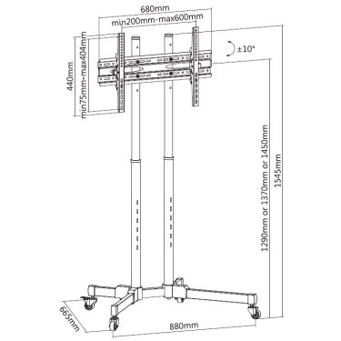 Підлогова стійка під ТВ iTechmount T1028TE