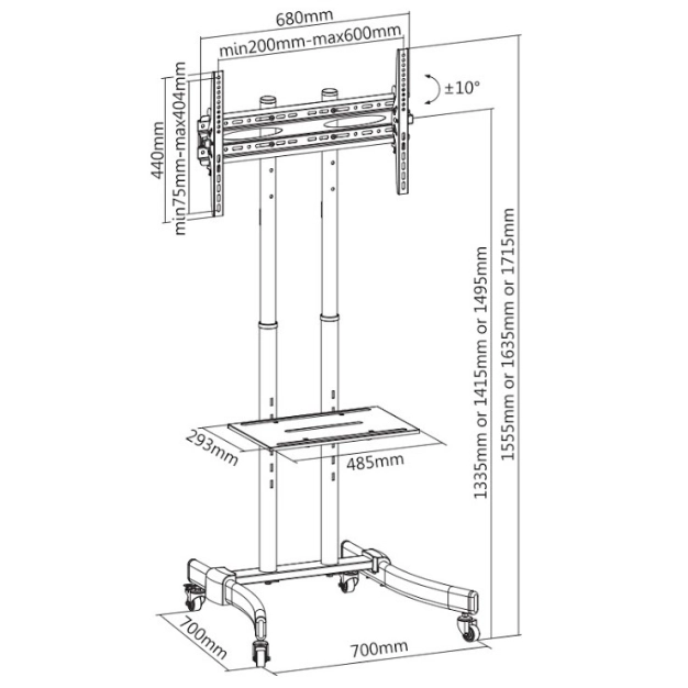 Кронштейн-стійка під ТВ iTechmount T 1030 Т Кронштейн-стійка під ТВ iTechmount T 1030 Т