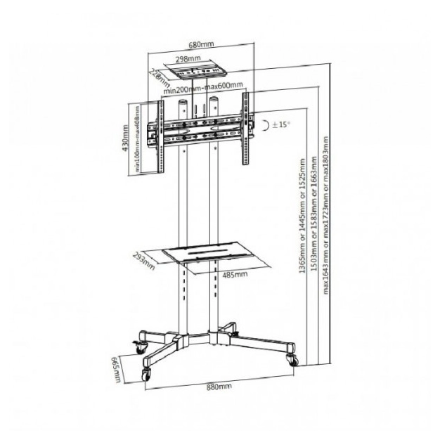 Кронштейн-стійка під ТБ iTechmount T1028B Кронштейн-стійка під ТБ iTechmount T1028B