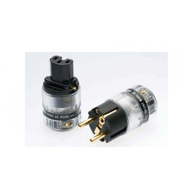 High quality power connectors Silent Wire Serie 16 Gold Schukostecker (male+female)
