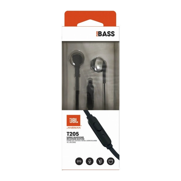 Навушники вкладиші JBL Headphones Tune 205 Black