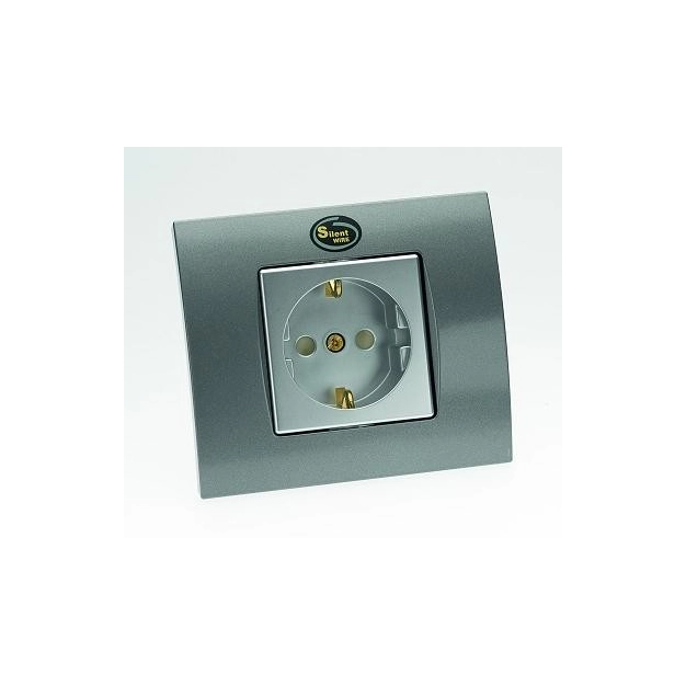 Поодинокі High-End мережні розетки Silent Wire SW16 Wall socket, silver