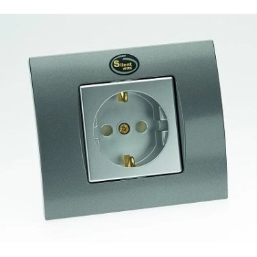 Поодинокі High-End мережні розетки Silent Wire SW16 Wall socket, silver