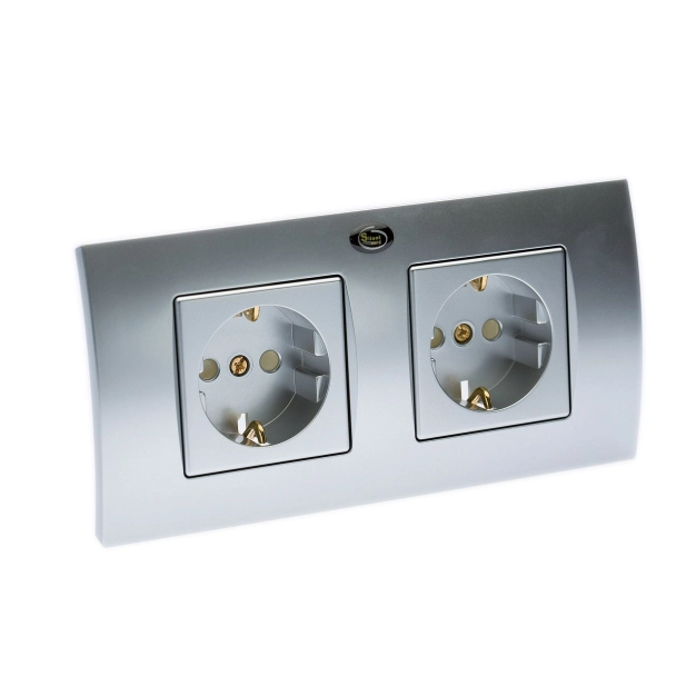 Подвійні High-End розетки Silent Wire SW16 TwinWall socket, silver