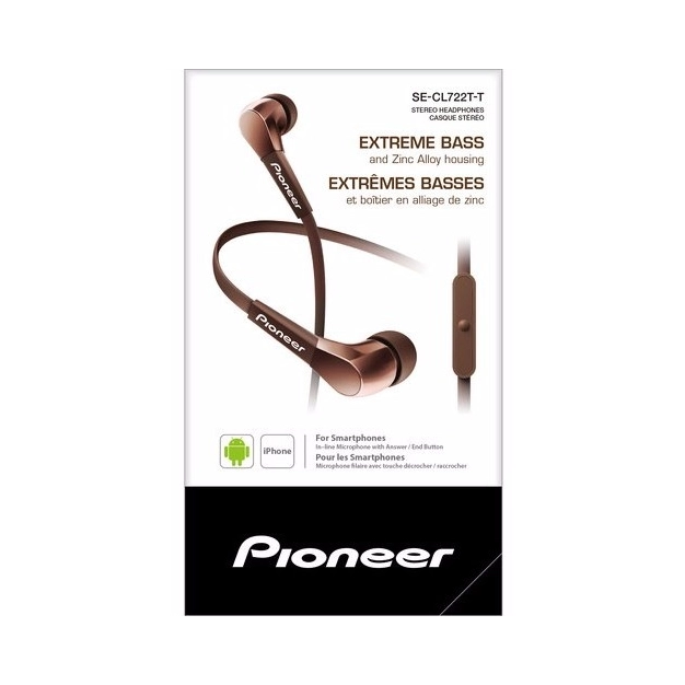 Стереонавушники-вкладиші Pioneer SE-CL722T-T Brown