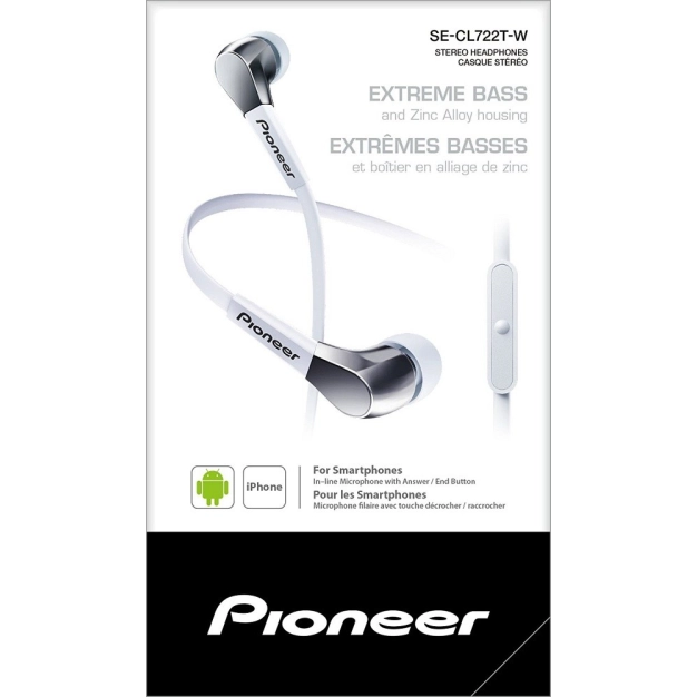Стереонавушники-вкладиші Pioneer SE-CL722T-W White