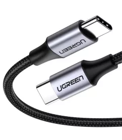 Міжкомпонентний кабель UGREEN US261 USB Type-C - USB Type-C Aluminum Shell, 1 m Gray Black 50150