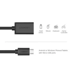 Міжблочний кабель Ugreen US202 Micro USB2.0 to USB OTG Cable