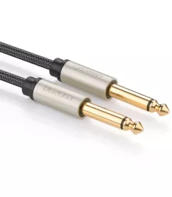 Міжблочний кабель UGREEN AV128 6.3 mm to 6.3 mm Audio Cable Braided, 2 m Gray 10638