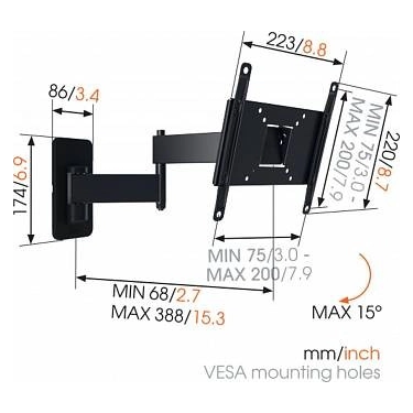 Настінний кронштейн для LED MA2040, Black