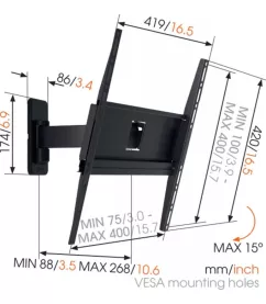 Настінний кронштейн для LED MA3030, Black