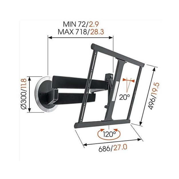 Настінний кронштейн для LED NEXT 7345, Black Настінний кронштейн для LED NEXT 7345, Black