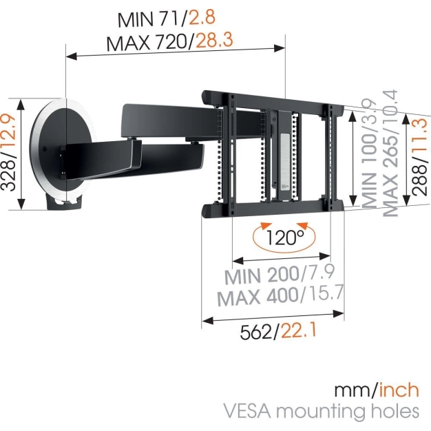 Моторизований настінний кронштейн для OLED NEXT 7356, Black