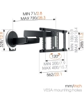 Моторизований настінний кронштейн для OLED NEXT 7356, Black