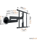 Моторизований настінний кронштейн для LED NEXT 7355, Black