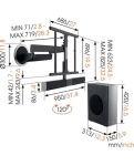 Моторизований настінний кронштейн для LED NEXT 8375, Black