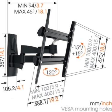 Настінний кронштейн Vogel's для PLASMA/LCD/LED TV WALL3250