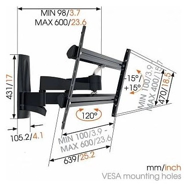 Настінний кронштейн Vogel's для PLASMA/LCD/LED TV WALL3350
