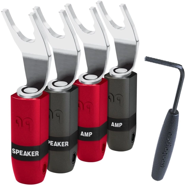 Набір конекторів AUDIOQUEST spc SureGrip300 Spade Silver set of 4