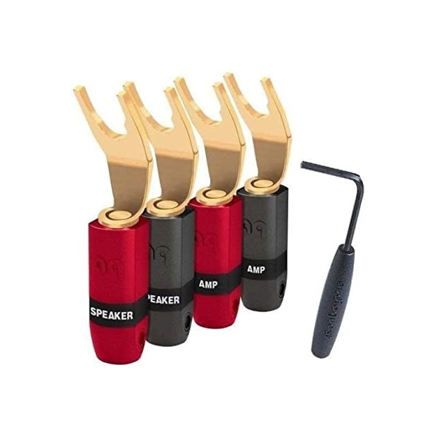 Набір конекторів AUDIOQUEST spc SureGrip300 Spade Gold set of 4