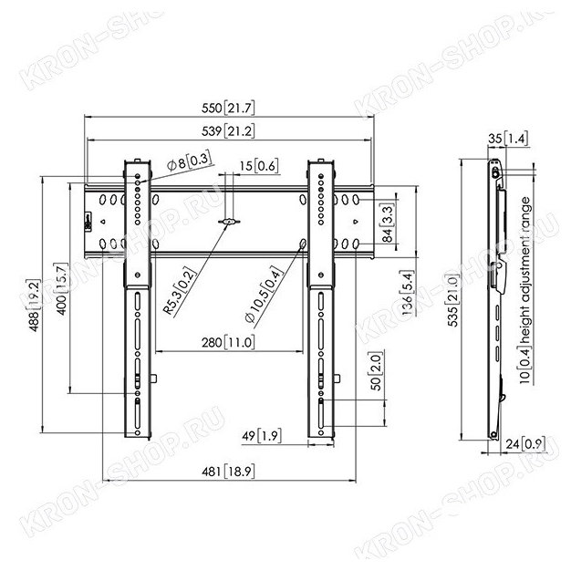 Настінний кронштейн Vogel's Prof для PLASMA/LCD/LED TV PFW6400 Black