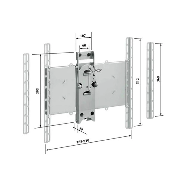 Настінний кронштейн Vogel's Prof для PLASMA/LCD/LED TV EFW2001 Silver